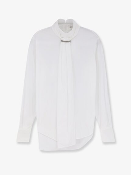 Brunello Cucinelli Cotton Blend Shirt With Monili Detail