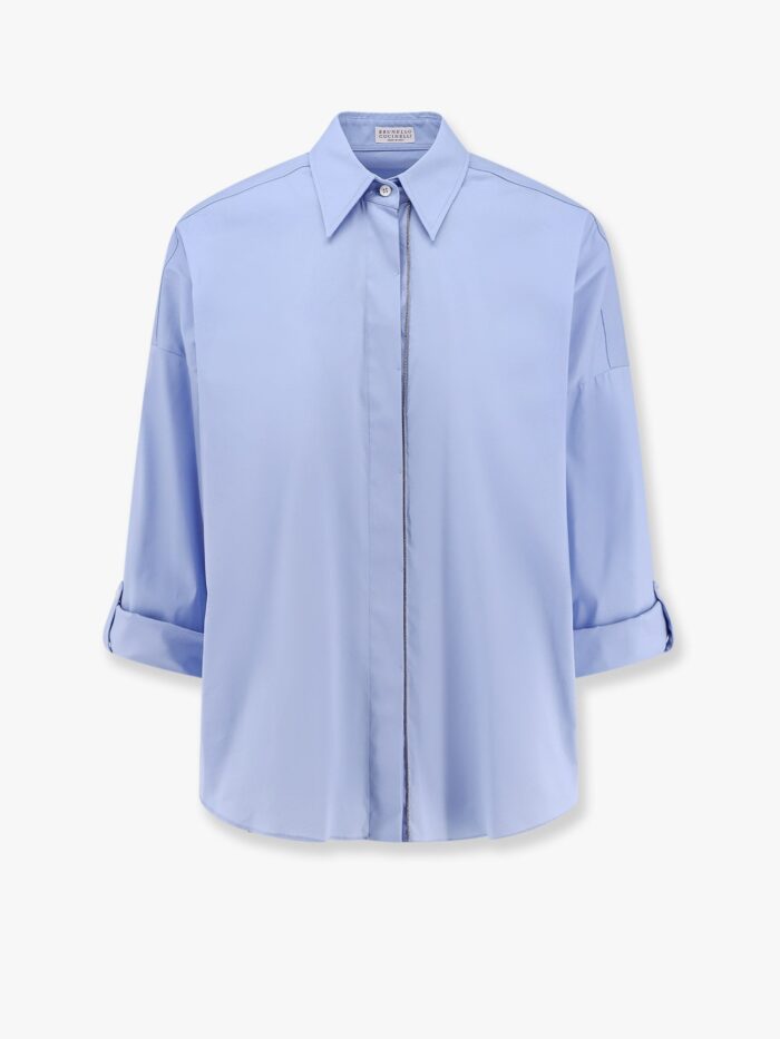 Brunello Cucinelli Cotton Blend Shirt With Monili Profile