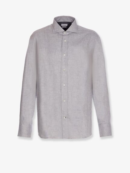 Brunello Cucinelli Cotton Blend Slim Fit Shirt