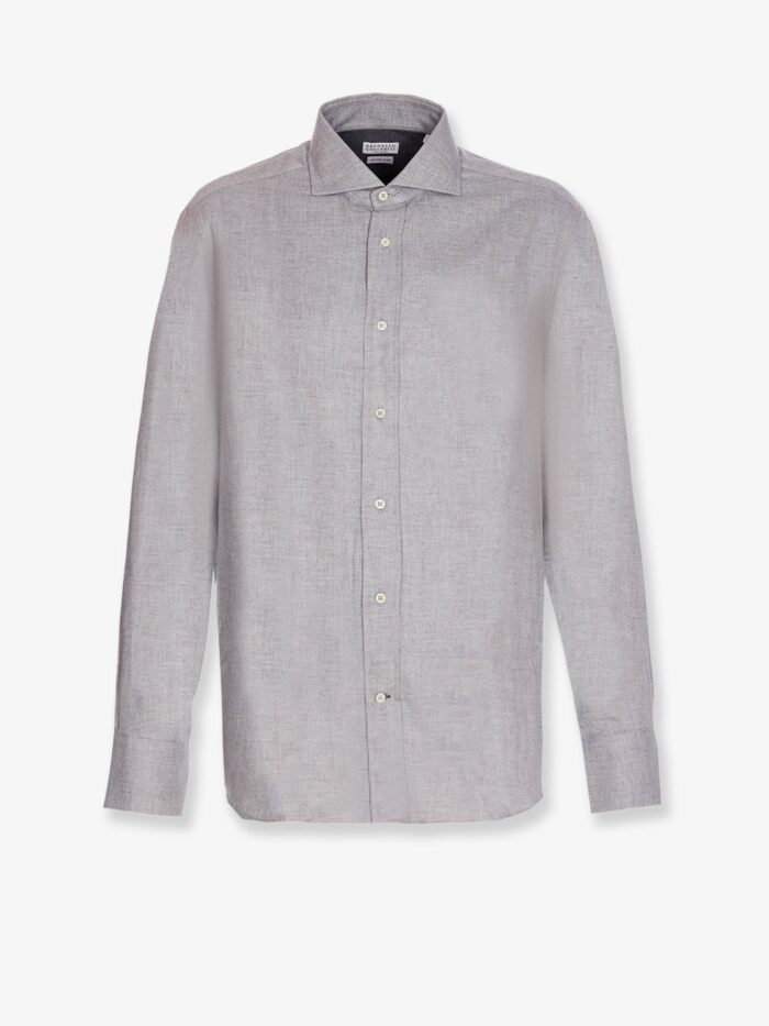 Brunello Cucinelli Cotton Blend Slim Fit Shirt