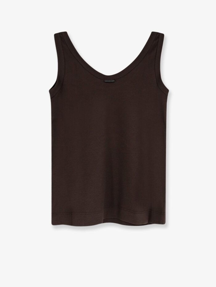 Brunello Cucinelli Cotton Blend Tank Top With Back Monili Detail