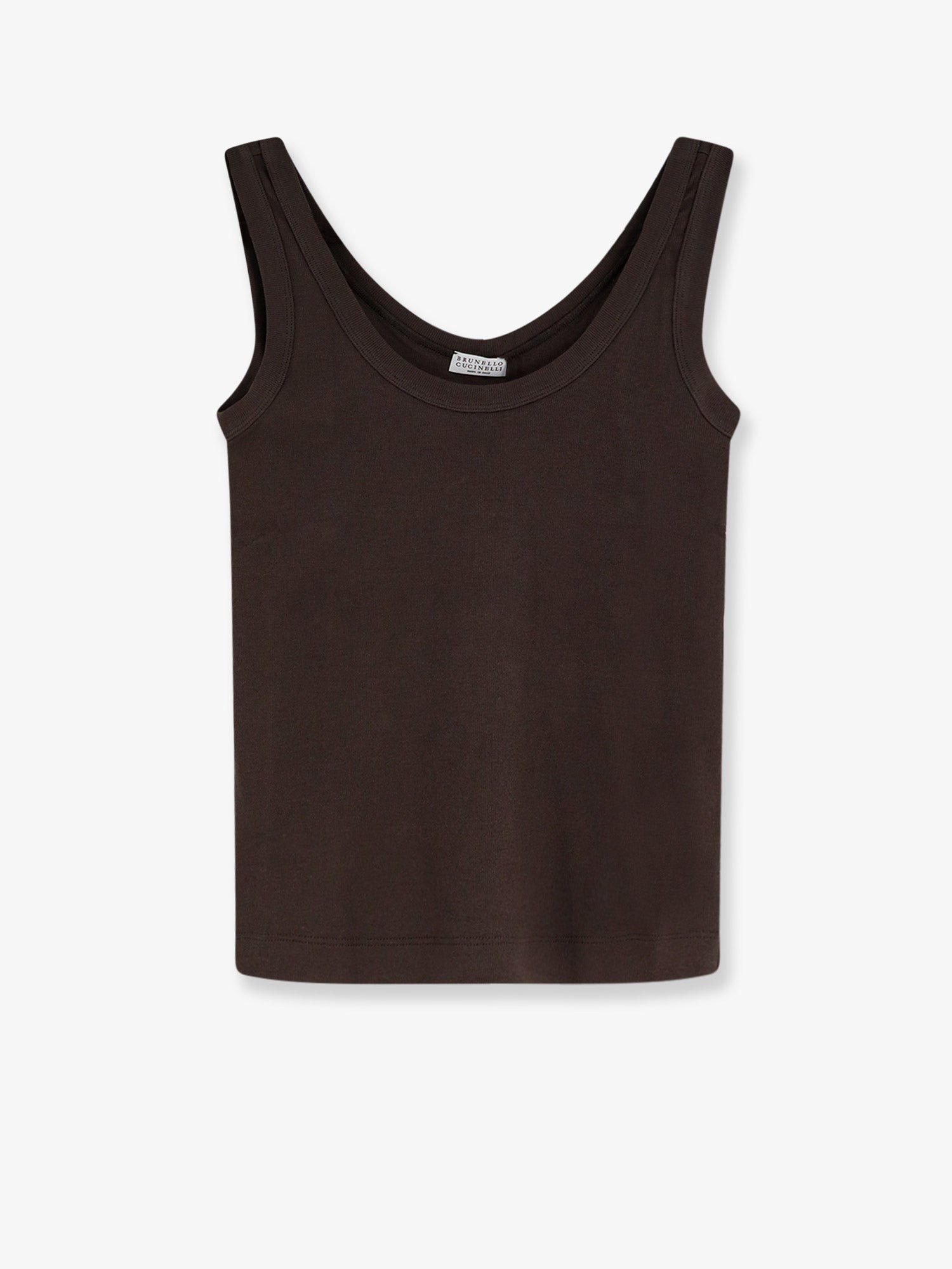 Brunello Cucinelli Cotton Blend Tank Top With Back Monili Detail