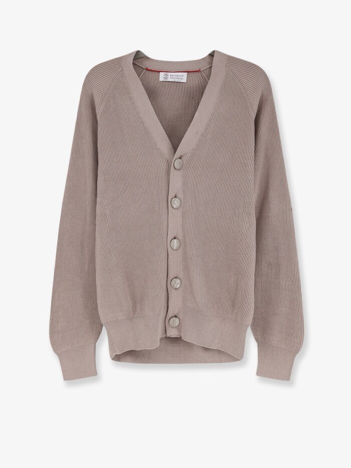 Brunello Cucinelli Cotton Cardigan With Metal Logoed Buttons