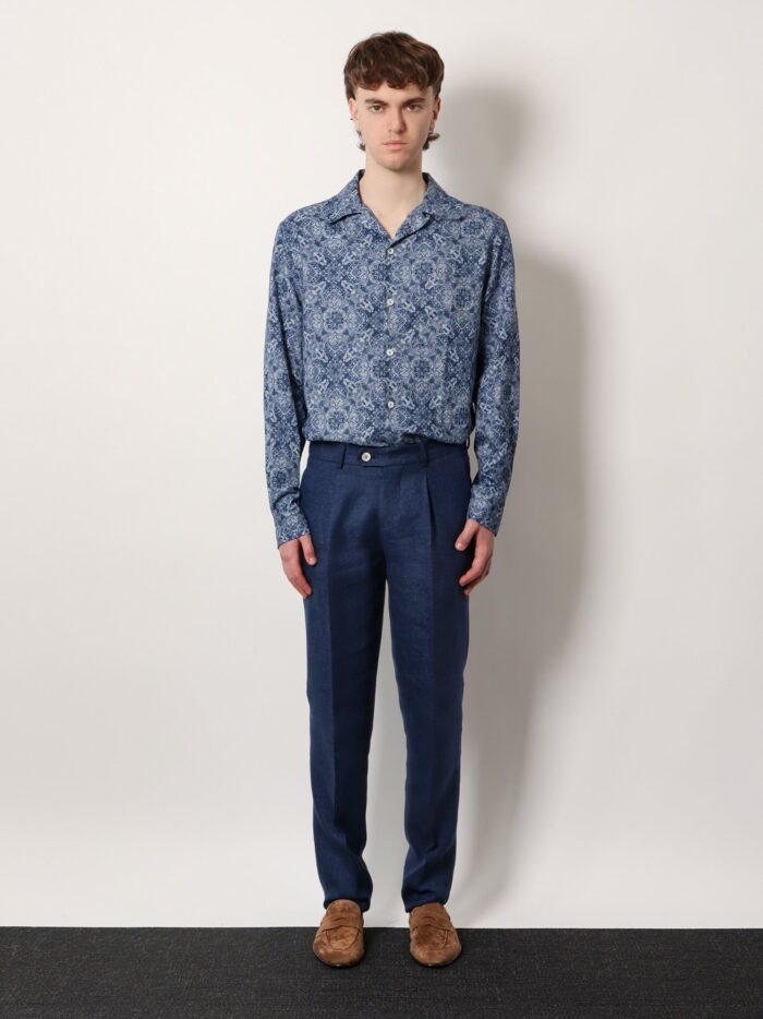 Brunello Cucinelli Cotton Easy Fit Shirt With All-over Print