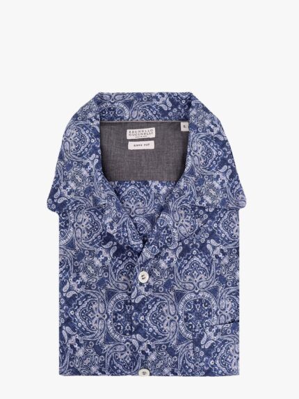 Brunello Cucinelli Cotton Easy Fit Shirt With All-over Print