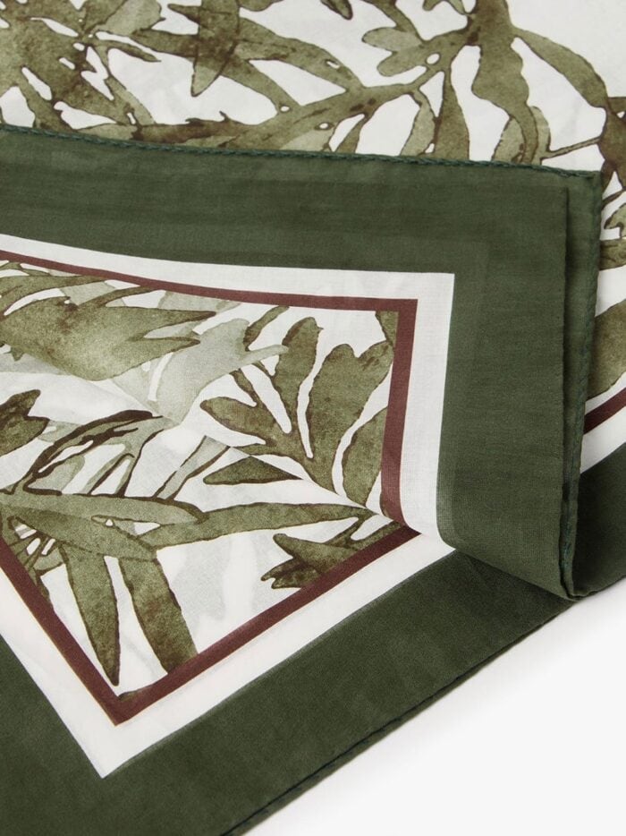 Brunello Cucinelli Cotton Foulard With Herbarium Print