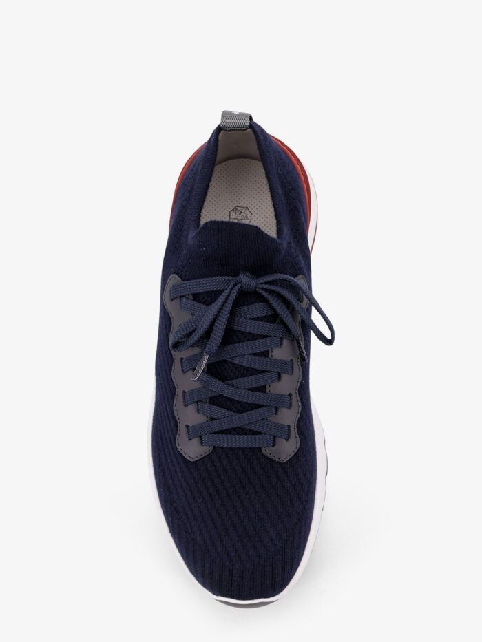 Brunello Cucinelli Cotton Knit Sneakers With Leather Inserts
