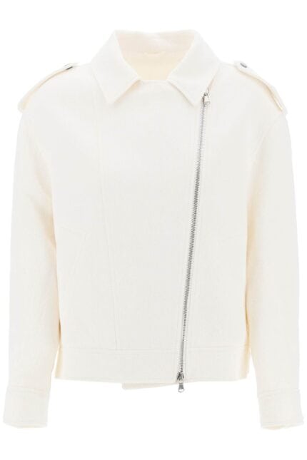 BRUNELLO CUCINELLI Cotton-linen Biker Jacket