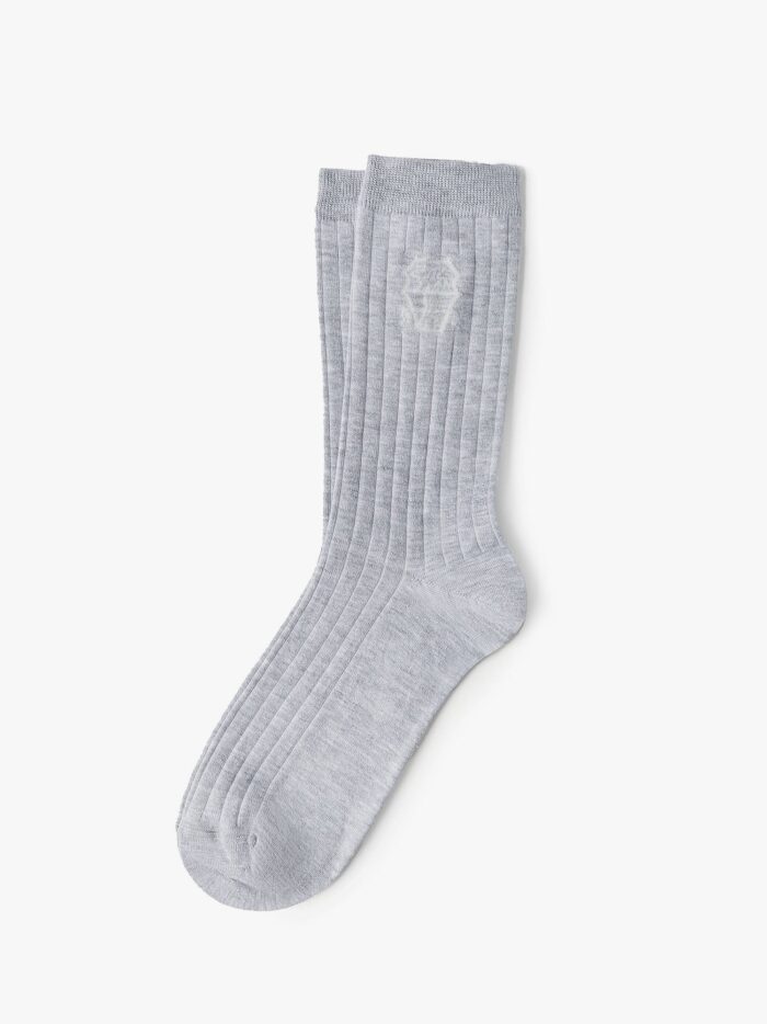 Brunello Cucinelli Cotton Logoed Socks
