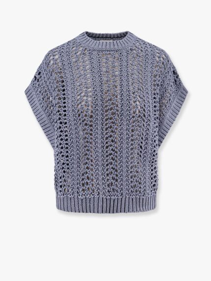 Brunello Cucinelli Cotton Ribbed Net Sweater