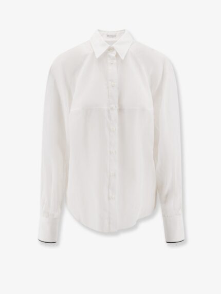 Brunello Cucinelli Cotton Shirt With Monili Detail