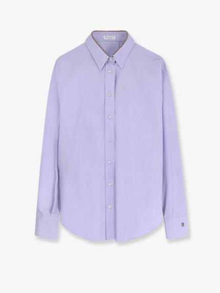 Brunello Cucinelli Cotton Shirt With Monili Detail
