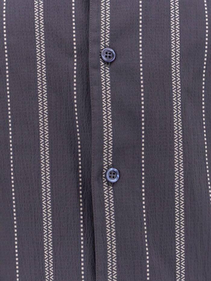 Brunello Cucinelli Cotton Shirt With Striped Motif