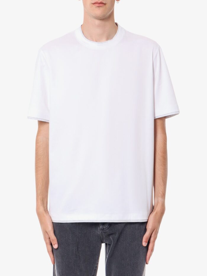 Brunello Cucinelli Cotton T-shirt With Contrasting Profiles