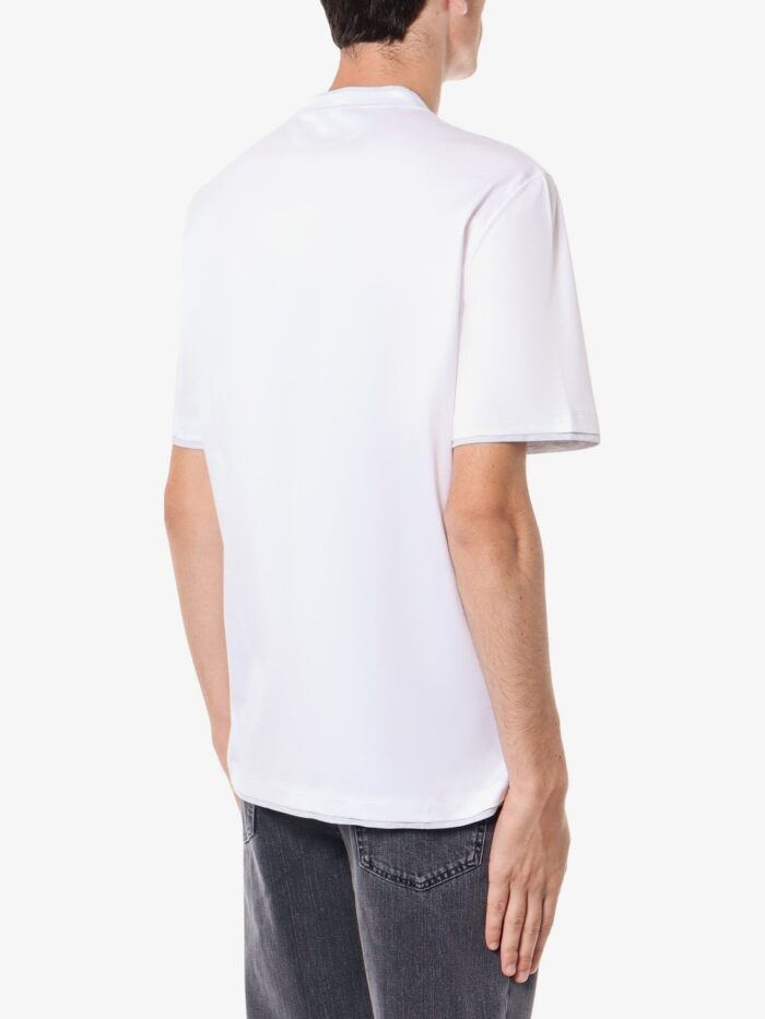 Brunello Cucinelli Cotton T-shirt With Contrasting Profiles