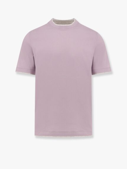 Brunello Cucinelli Cotton T-shirt With Contrasting Profiles