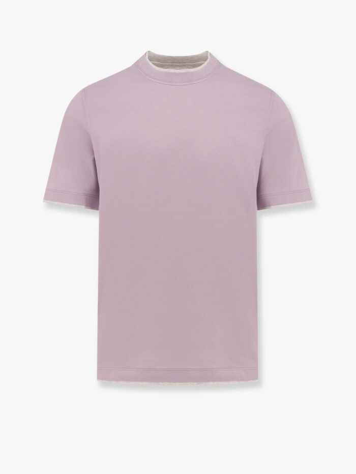 Brunello Cucinelli Cotton T-shirt With Contrasting Profiles
