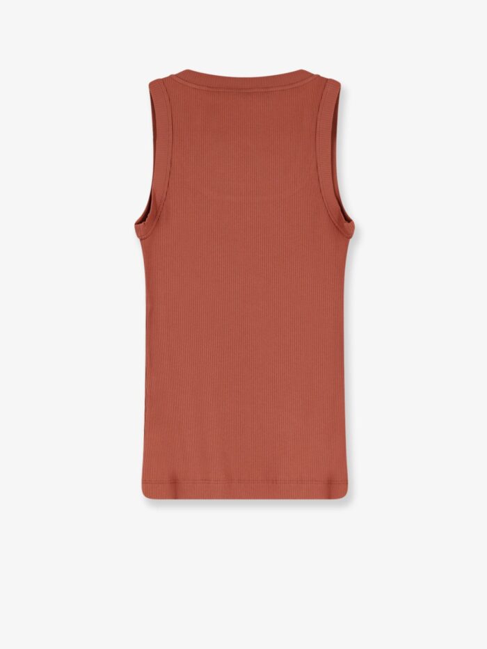 Brunello Cucinelli Cotton Tank Top With Shiny Trim Profile