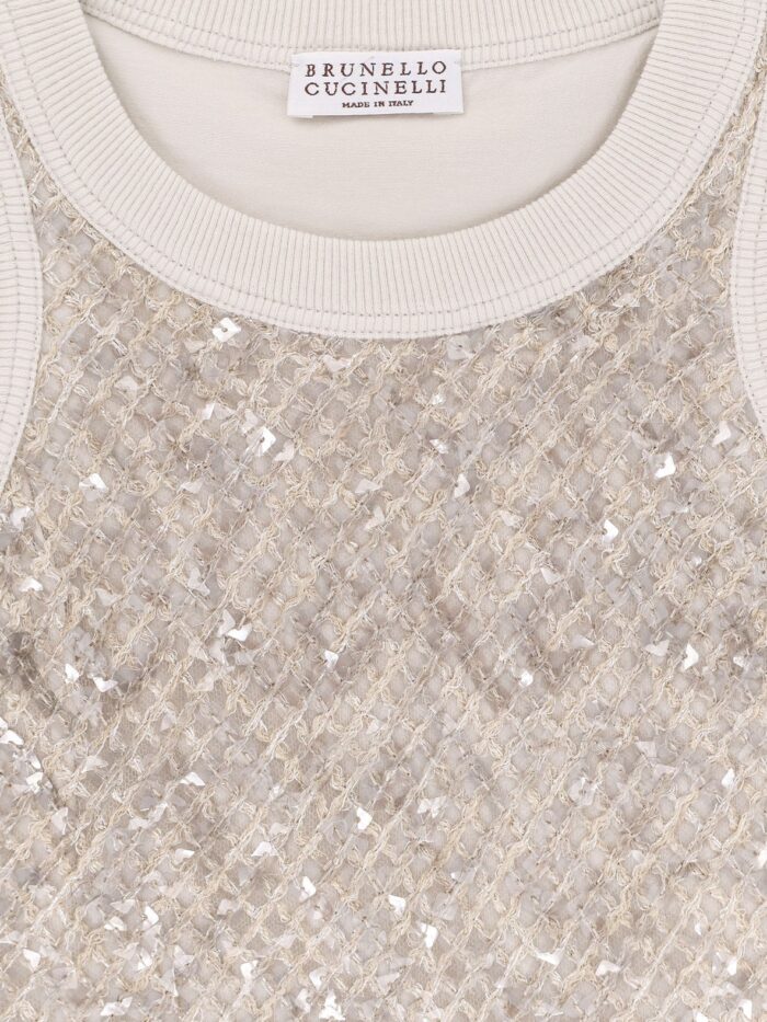 Brunello Cucinelli Cotton Top With Sequins