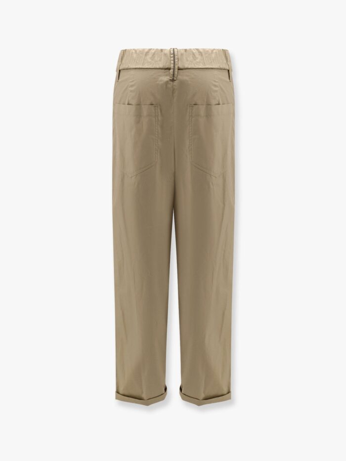 Brunello Cucinelli Cotton Trousers With Monili Detail