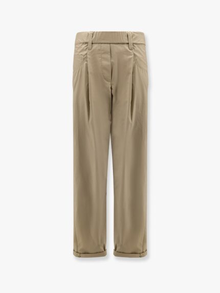 Brunello Cucinelli Cotton Trousers With Monili Detail