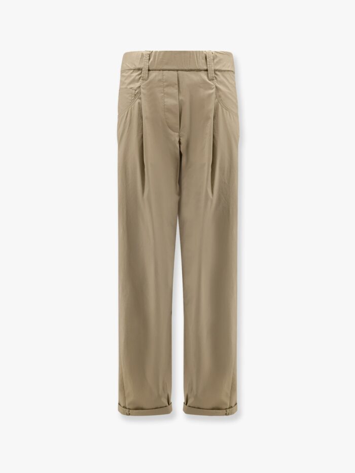Brunello Cucinelli Cotton Trousers With Monili Detail