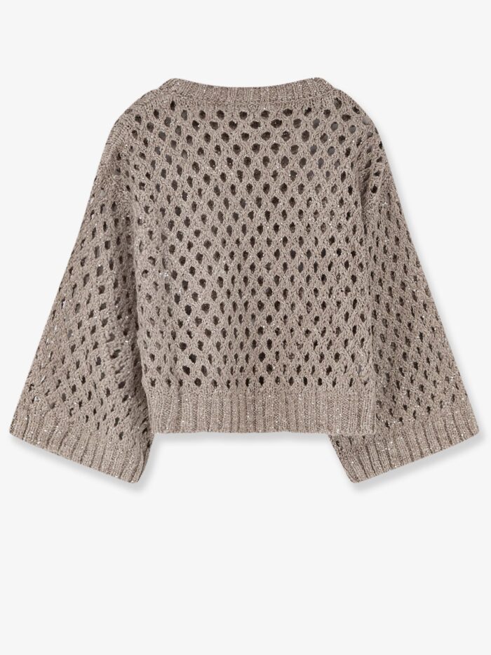 Brunello Cucinelli Dazzling Net Silk And Linen Blend Sweater