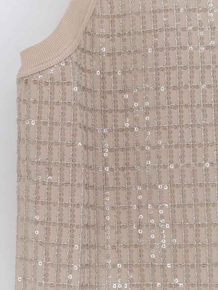 Brunello Cucinelli Dazzling Pattern Jersey Tank Top