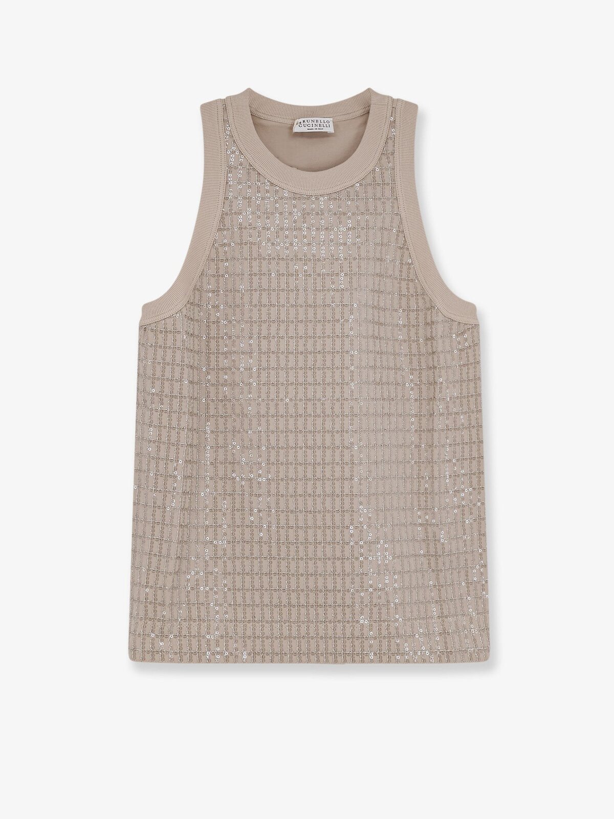 Brunello Cucinelli Dazzling Pattern Jersey Tank Top