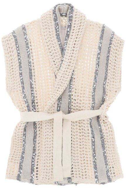 BRUNELLO CUCINELLI "dazzling Stripe Cardigan With