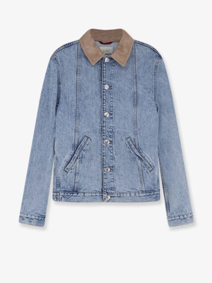 Brunello Cucinelli Denim Jacket With Suede Collar