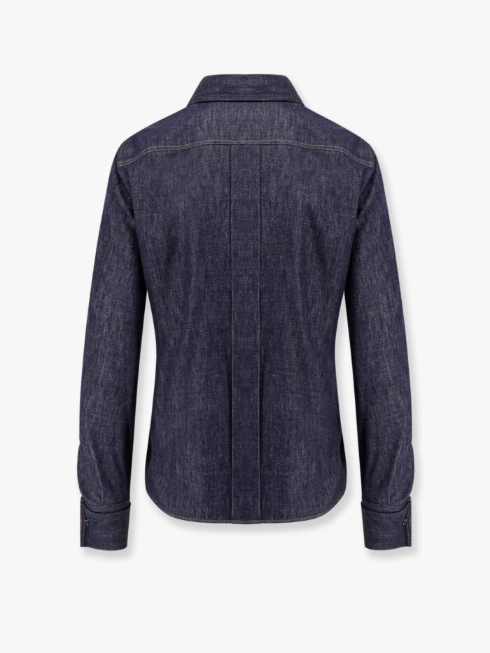 Brunello Cucinelli Denim Shirt With Contrasting Stitching