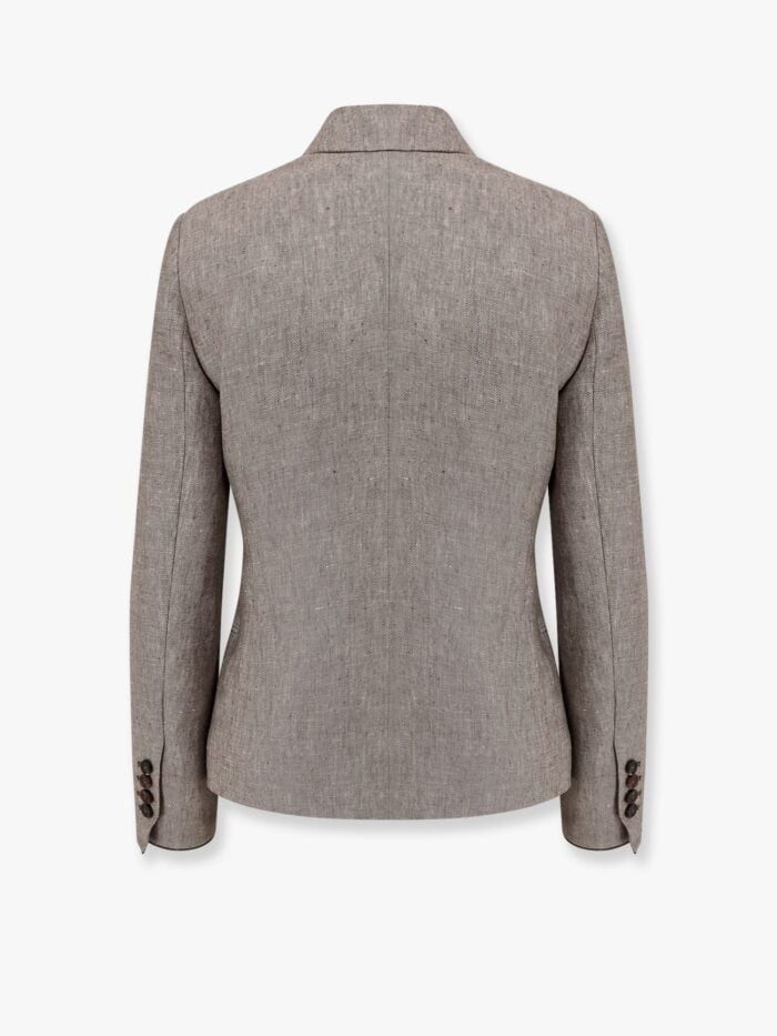 Brunello Cucinelli Double-breasted Hemp And Linen Blazer
