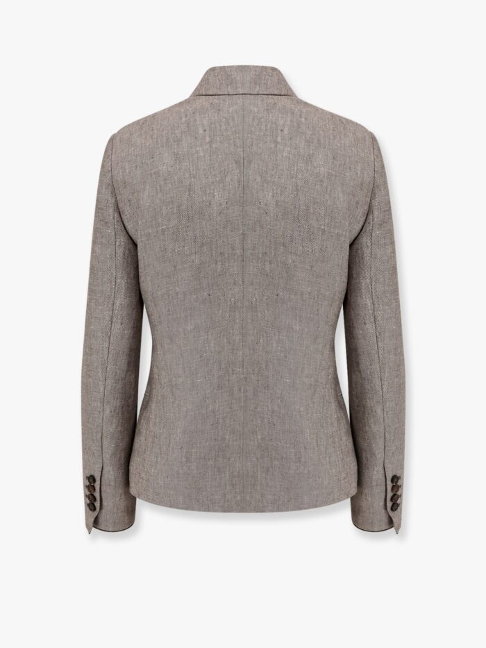 Brunello Cucinelli Double-breasted Hemp And Linen Blazer