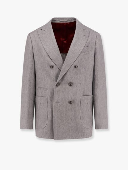 Brunello Cucinelli Double-breasted Linen Blazer