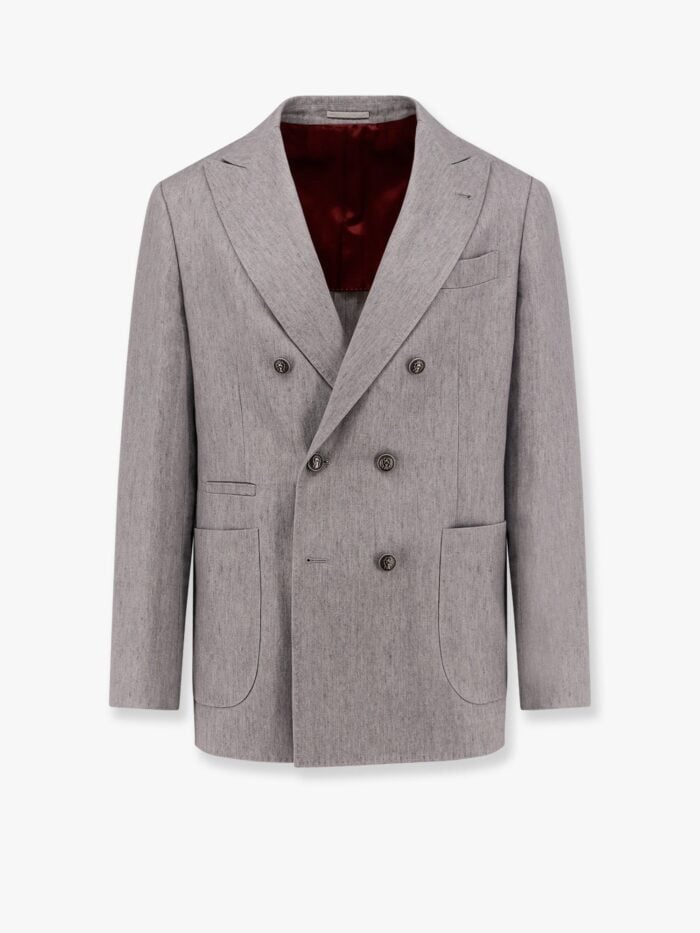Brunello Cucinelli Double-breasted Linen Blazer