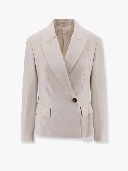 Brunello Cucinelli Double-breasted Linen Blazer