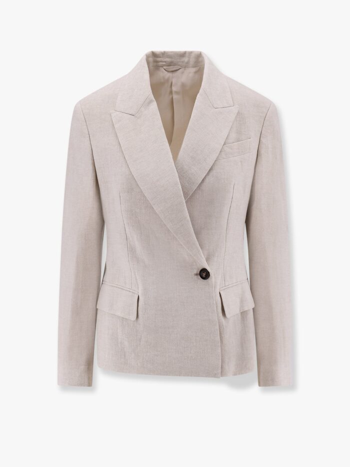 Brunello Cucinelli Double-breasted Linen Blazer