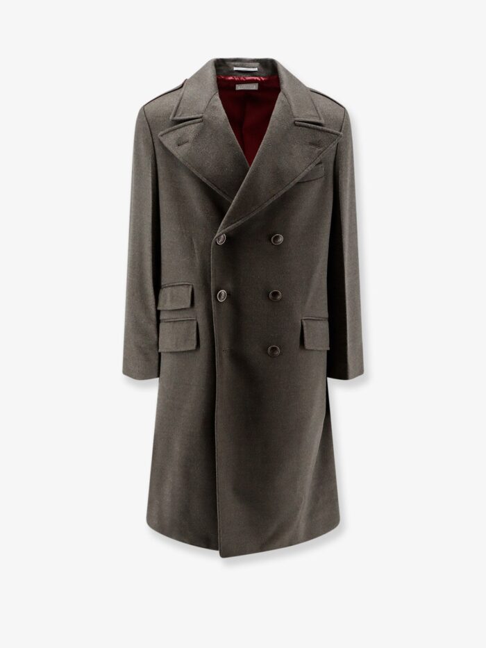 brunello cucinelli double breasted virgin wool coat Brunello Cucinelli Double-breasted Virgin Wool Coat