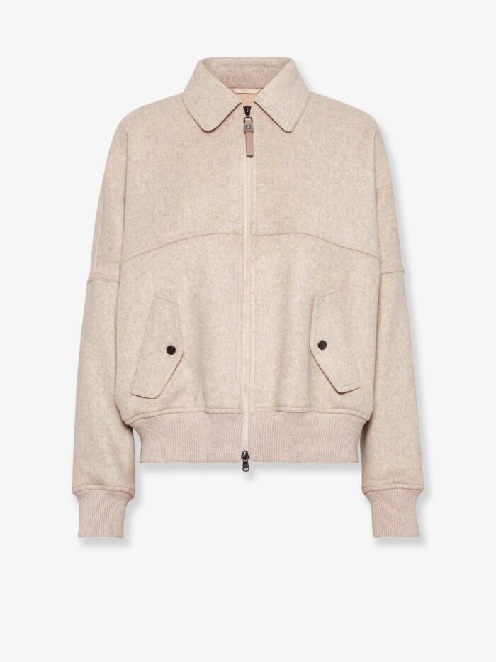 Brunello Cucinelli Double Cashmere And Wool Cloth Bomber