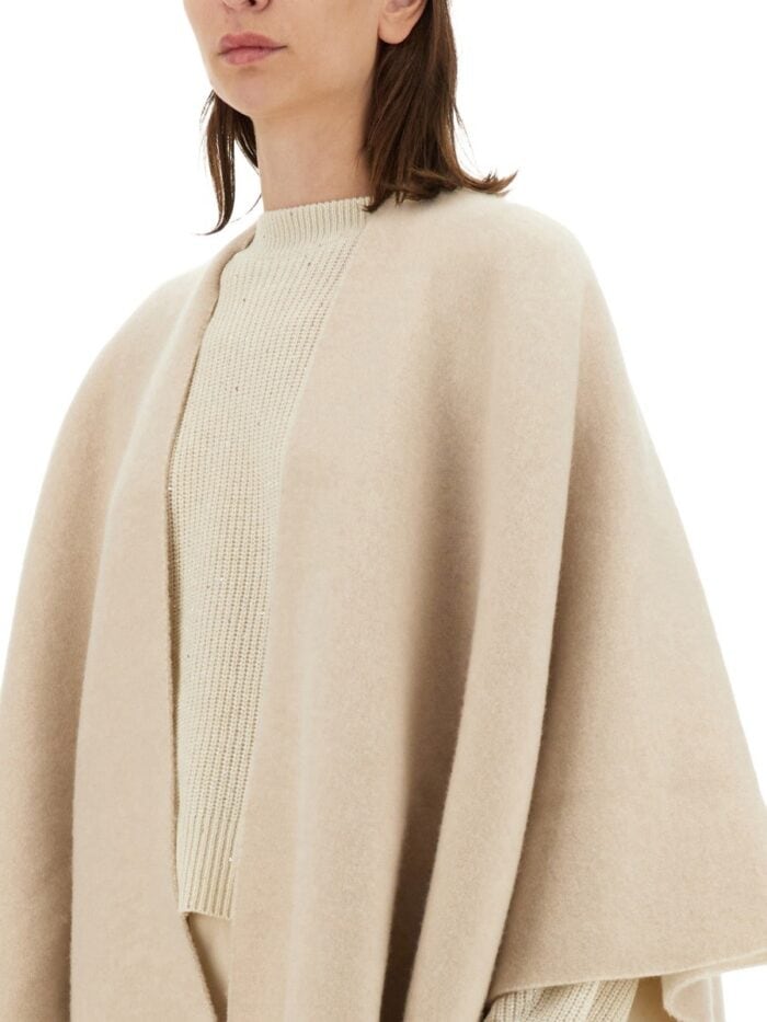 Brunello Cucinelli DOUBLE KNIT WOOL AND CASHMERE PONCHO