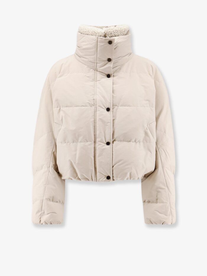 brunello cucinelli down jacket with shearling collar Brunello Cucinelli Down Jacket With Shearling Collar