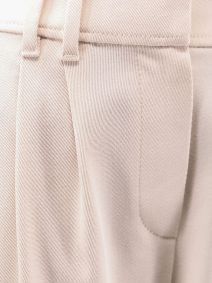 Brunello Cucinelli Equestrian Stretch Viscose And Wool Twill Trousers With Monili