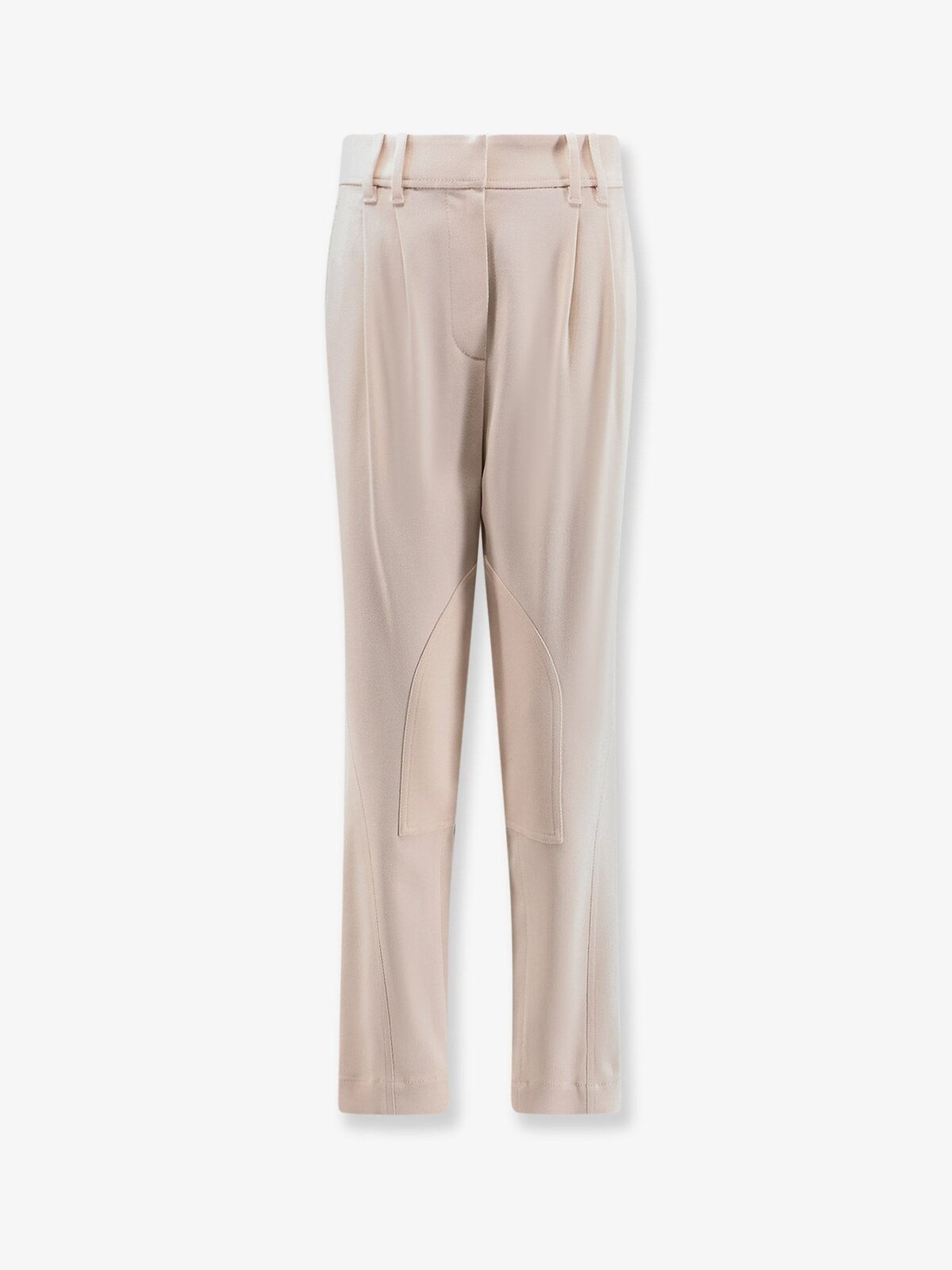 Brunello Cucinelli Equestrian Stretch Viscose And Wool Twill Trousers With Monili
