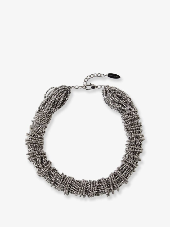 Brunello Cucinelli Glass And Sterling 925 Silver Choker