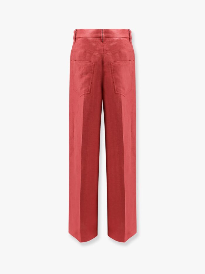 Brunello Cucinelli Hemp And Linen Trousers With Monili Detail