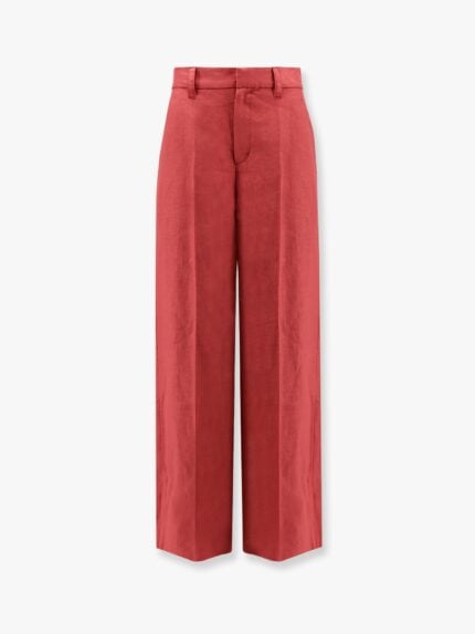 Brunello Cucinelli Hemp And Linen Trousers With Monili Detail