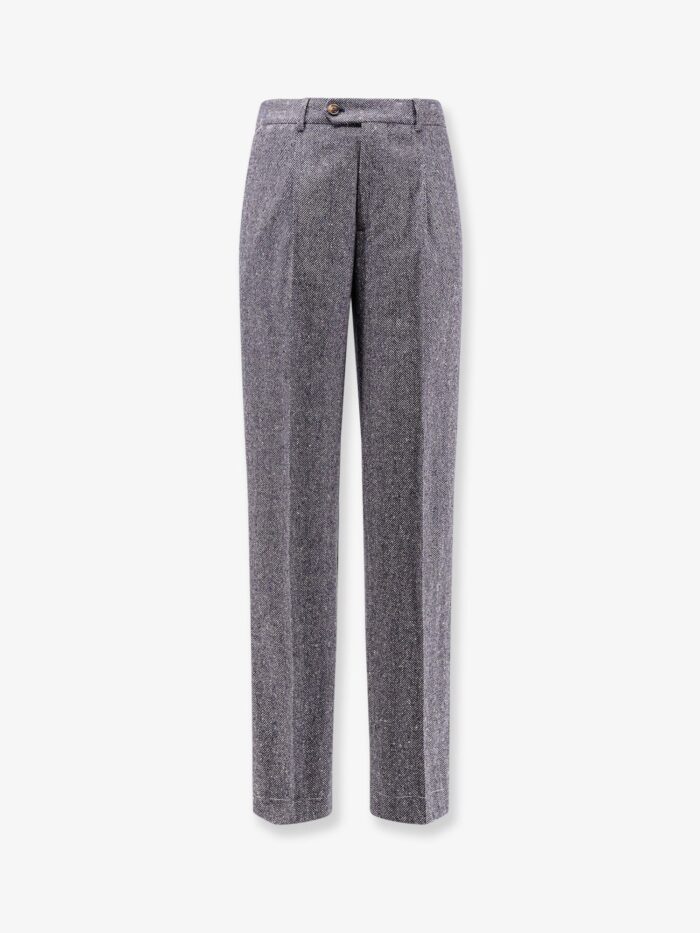 Brunello Cucinelli Herringbone Wool And Cashmere Trousers
