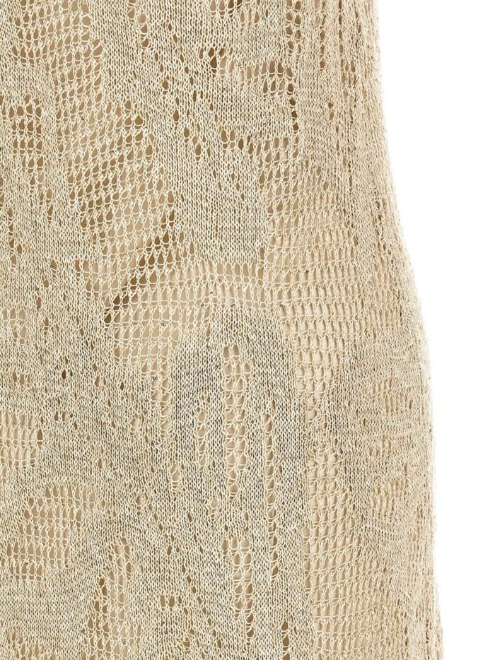Brunello Cucinelli Knitted Linen And Cotton Long Dress