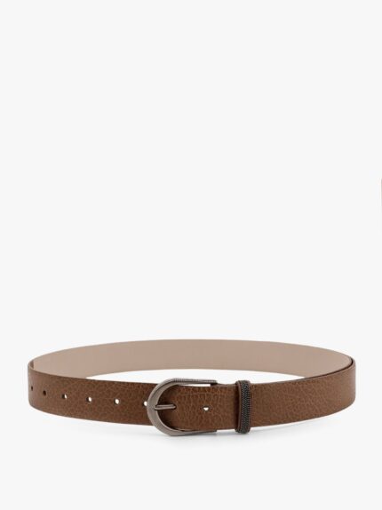 Brunello Cucinelli Leather Belt With Monili Detail